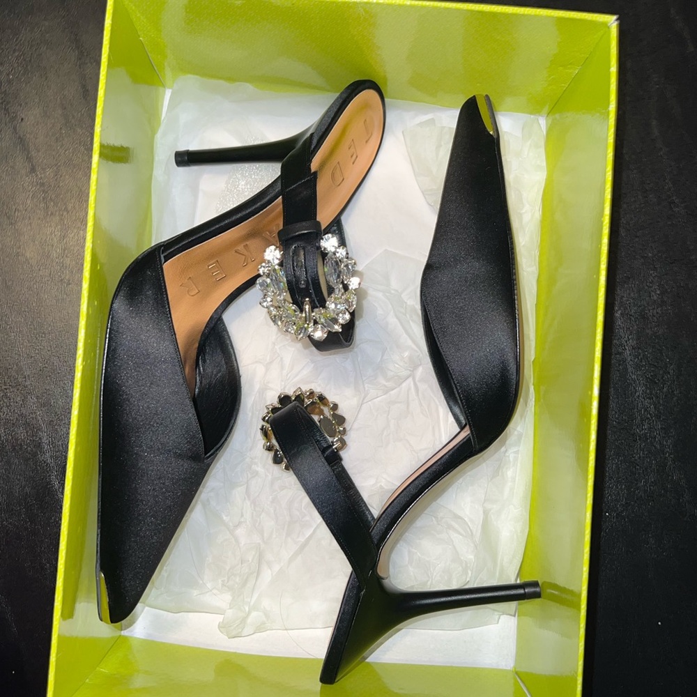 Ted Baker London Dazzle Embellished Buckle Mule Court Heel